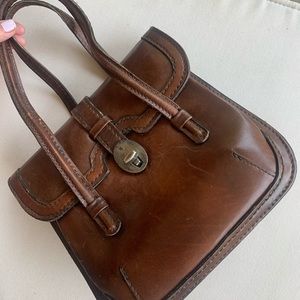 Vintage Italian brown leather handbag